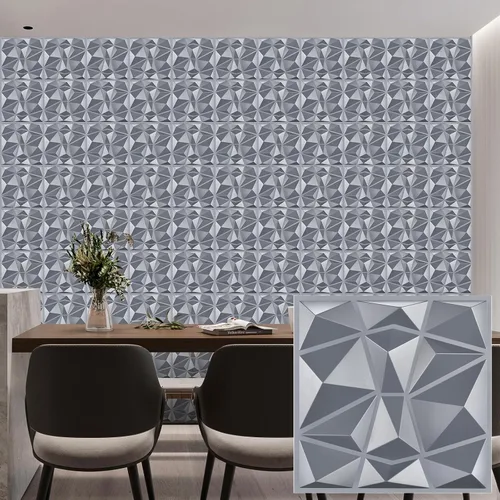 Vista 19 de Heikki Paquete de 30 paneles de pared 3D para decoración de pared interior, paneles de pared con textura de flores de PVC para sala de estar Negro-YJ