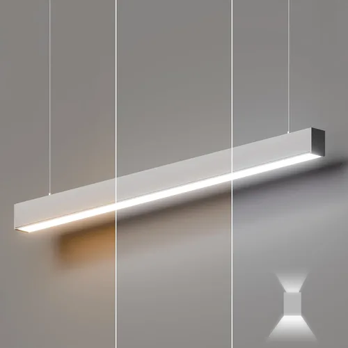 Vista 13 de Luz lineal LED de 4 pies, luz arriba y abajo de 50/45/40/35/30W, CCT de 3000/4000/5000K, luminarias lineales comerciales y residenciales