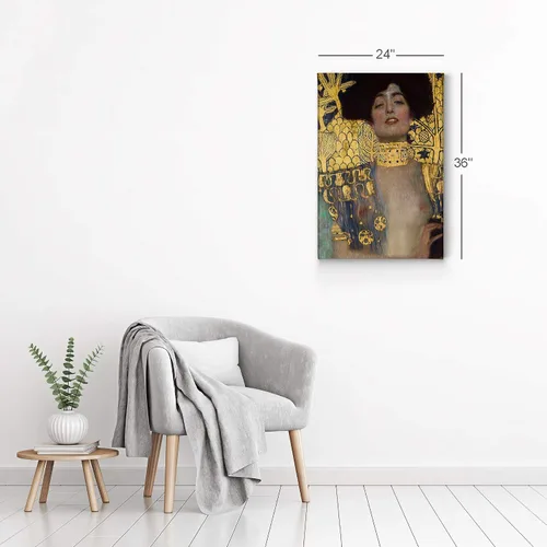 Vista 6 de Smile Art Design Judith y la cabeza de Holofernes por Gustav Klimt - Lienzo decorativo para pared, pintura de arte famoso, pinturas al óleo, arte