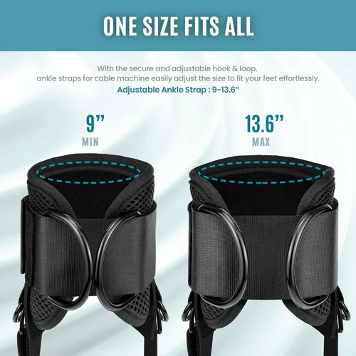 Vista 3 de Correas de tobillo para máquina de cable para mujer, Correa de tobillo acolchada Balency para máquina de cable Kickback, Accesorio de tobillo