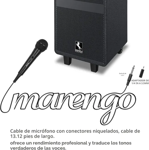 Vista 4 de Marengo Micrófono de Mano con Cable, Micrófono Vocal Dinámico Cardioide con Cable de 13 pies e Interruptor de Encendido/Apagado, Idealmente Adecuado