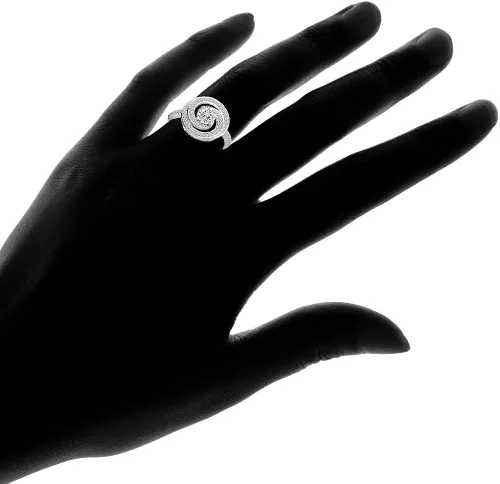 Vista 3 de Anillo de plata de ley con circonita cúbica
