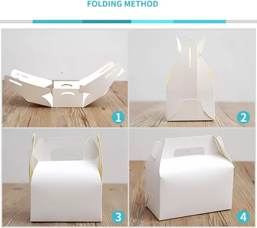 Vista 4 de NICEWAY - Paquete de 30 cajas de regalo a dos aguas blancas, caja de regalo de papel kraft para dulces, cajas de regalo pequeñas para bodas, fiestas