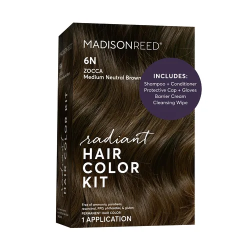Vista 45 de Madison Reed - Kit de tinte radiante para el cabello, tinte permanente para el cabello, 100 % cobertura de canas, sin amoníaco, negro Parma 2.5NNN