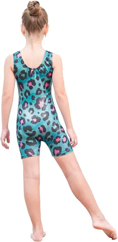 Vista 3 de EQSJIU Leotardos de gimnasia para niñas y niños mosaico sirena mariposa estrellas leopardo galaxia teñido anudado cosmos leopardo