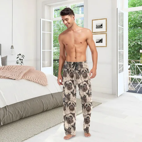Vista 3 de Aslsiy Lizards Green - Pantalones de pijama para hombre, pantalones suaves separados para hombre, pantalones de descanso