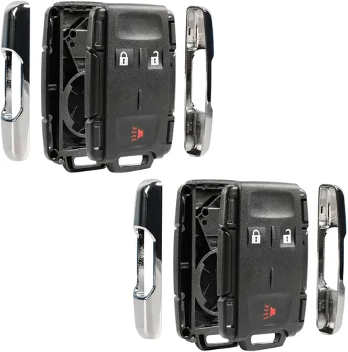 Vista 3 de Carcasa y almohadilla cromada de control remoto de entrada sin llave para llavero compatible con Chevy Silverado Colorado / GMC Sierra Canyon 2014