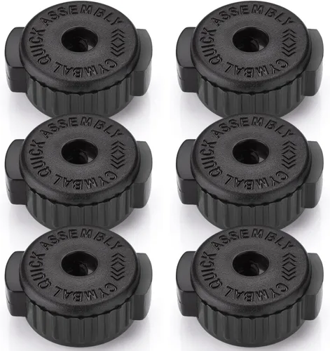 Vista 7 de Facmogu 6 piezas de tuercas de platillo de plástico negro, tuerca de platillo de 8 mm de ajuste rápido para kit de tambor de percusión, tuerca