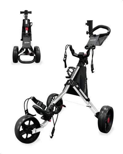 Vista 8 de Caddytek CaddyLite 11.5 V3 Carrito de Golf Push - Carrito de Bolsa de Golf Plegable de Aluminio Ligero de 3 Ruedas con Marco de Cuatro Pliegues