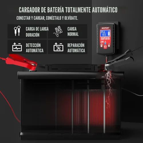 Vista 4 de Paquete de 2 cargadores de batería inteligentes totalmente automáticos de 6 V 12 V para automóvil, marina, motocicleta, cortacésped