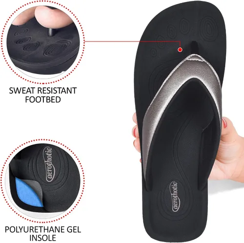Vista 6 de AEROTHOTIC Women's Comfortable Arch Support Summer Orthotic Flip Flops Sandals