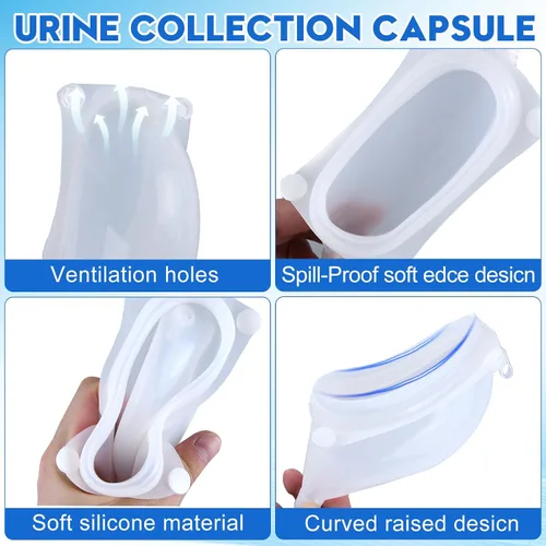 Vista 4 de Urinario masculino a prueba de fugas que incluye bolsa de orina de 33.8 fl oz/67.6 fl oz, tubo de 1,2 M y pantalones de soporte transpirables