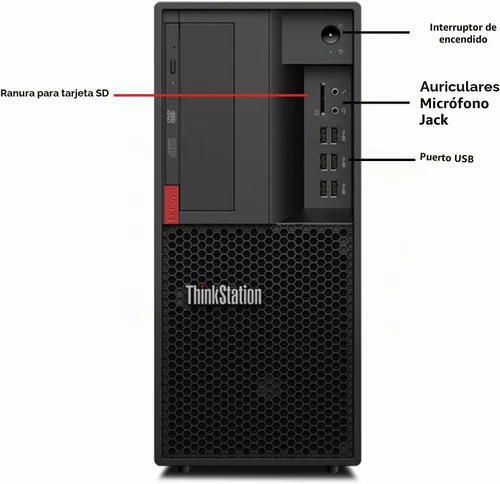 Vista 2 de Lenovo ThinkStation P330 MT Tower Workstation PC Desktop Core i5-9400, 1TB SSD, 16 GB RAM DDR4, Windows 11 Pro, Teclado, Mouse, USB WiFi, Win11 Pro