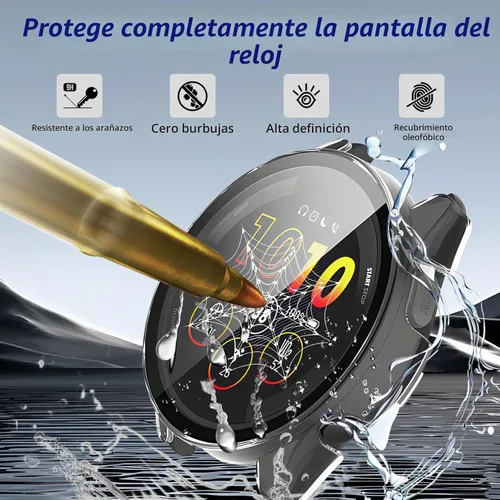 Vista 5 de Paquete de 4 fundas protectoras de pantalla de música Garmin Forerunner 165 y 165 [cobertura completa], parachoques duro de policarbonato completo 2