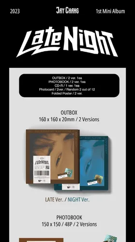 Vista 2 de DREAMUS Jay Chang Late Night 1st Mini Album CD+Cartel de letras plegado en el paquete+Photobook+Photocard+Tracking Sealed Boys Planet