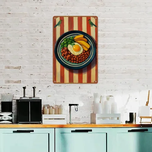Vista 4 de Bandeja Paisa - Cartel de metal para decoración de pared de cocina, cocina, cocina, cocina, cocina, cocina, cocina, cocina, restaurante, bares