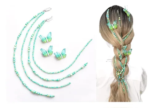 Vista 10 de Pinzas de pelo con perlas de imitación, pinzas para trenzar el cabello largo, cadena de cabello, accesorios de bricolaje, banda para el cabello