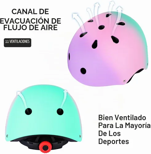 Vista 6 de Casco de bicicleta para niños de Banzk, para edades 3-5-8-14+, para niñas y niños, casco con rodilleras, coderas y muñequeras, ventilación