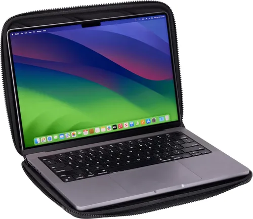 Vista 5 de Thule Gauntlet Sleeve - Se ajusta a MacBook de 14" - Protección exterior rígida - Interior acolchado previene arañazos y daños Negro