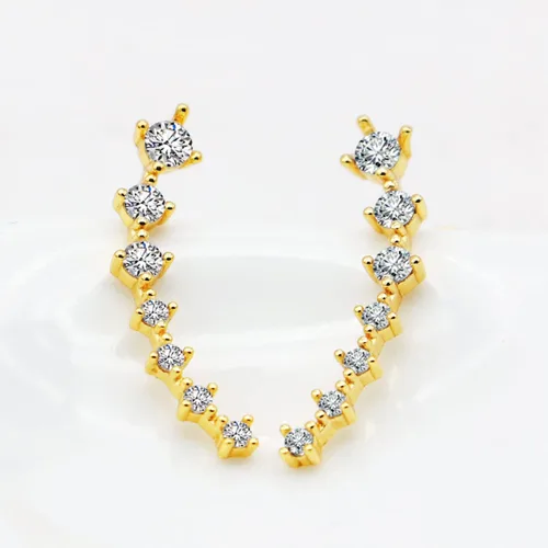 Vista 5 de Aretes de plata de ley 925 con circonitas cúbicas para mujer, aretes de tuerca de 7 estrellas de cristal, aretes de tuerca AAA con circonita cúbica