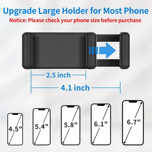 Vista 5 de Soporte universal para micrófono para soporte de micrófono, se adapta a la mayoría de teléfonos inteligentes de 3.5 a 7.5 pulgadas, soporte flexible