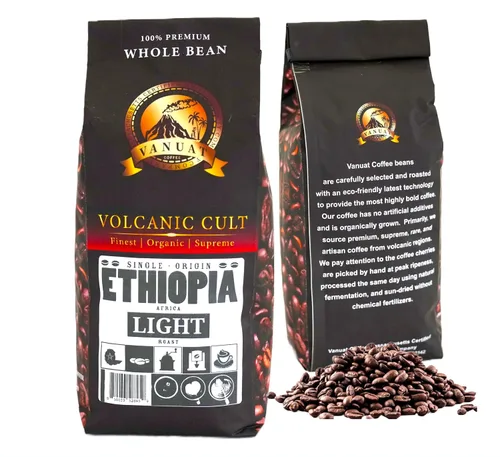 Vista 11 de Café de grano entero tostado ligero Volcanic Cult Vanuat Organic Supreme Finest Artisan Coffee ofrece una amplia selección de opciones de café
