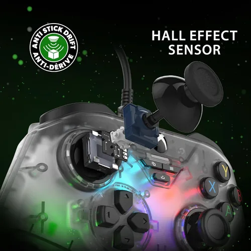 Vista 3 de Snakebyte Wired Video Game Controller - Xbox Series XS, Xbox One & PC - Officially Licensed Gamepad RGB X - Hall Effect Sensors for Precision