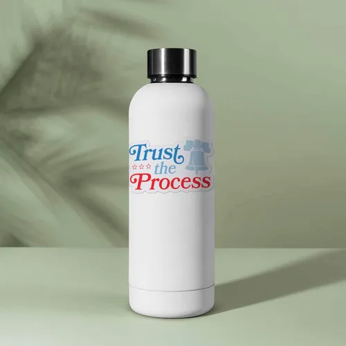 Vista 5 de Trust the Process - Adhesivo para botella de agua Hydroflask, calcomanías de baloncesto para laptop, regalos de los Sixers