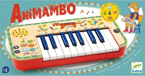 Vista 7 de DJECO Animambo - Sintetizador - Instrumento musical seguro para niños, lindo juguete musical educativo para habilidades motoras, creatividad