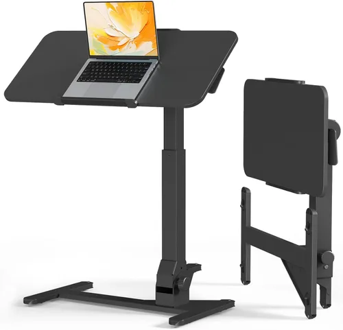 Vista 12 de JOY worker Mesa plegable de vidrio para sobrecama, escritorio ajustable en vidrio blanco