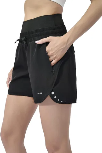 Vista 2 de MELOO Women's Athletic Running Shorts - Summer Drawstring Elastic Comfy Sweat Shorts - High Waist Lightweight Running Shorts