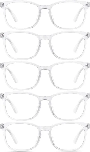 Vista 44 de Lentes de luz azul para mujeres y hombres 99% de bloqueo de luz azul para computadora, juegos, televisión, pantalla de teléfono, marco cuadrado