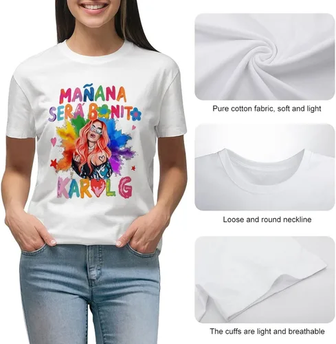 Vista 5 de Camisetas de manga corta para mujer, camiseta casual de verano