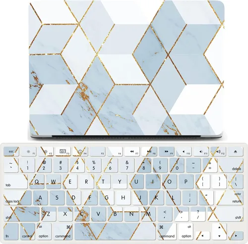 Vista 12 de IVY Funda de mármol geométrica para MacBook Air M2 (Modelos: A2681) Carcasa rígida con cubierta de teclado - A