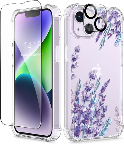 Vista 170 de GVIEWIN - Funda para iPhone 11 con protector de pantalla + protector de lente de cámara, cubierta protectora transparente suave de poliuretano