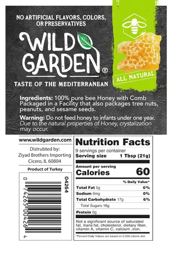 Vista 2 de Wild Garden - Panal de miel gourmet virgen 100 % puro, 100 % natural, sin aditivos ni conservadores, fresco de la granja! 7.05 oz, paquete de 1