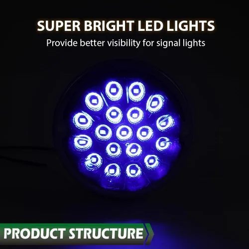 Vista 6 de GRAND ORANGE Lente azul blanco LED marcador de luz de señal de giro lámpara w/base universal