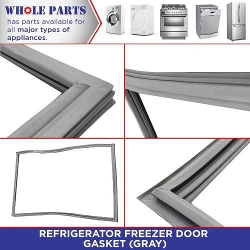 Vista 6 de Sello de puerta de refrigerador gris Whole Parts mejorado (tira magnética en el interior) – Parte # W10571967 – Compatible con modelos seleccionados