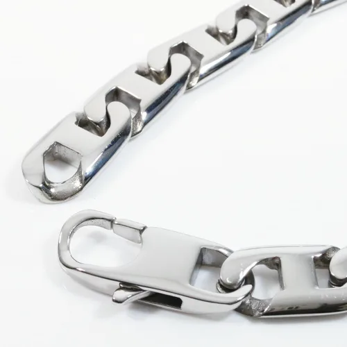 Vista 2 de Pulsera plana de acero inoxidable para hombre, 0.433 in, 8,5 pulgadas
