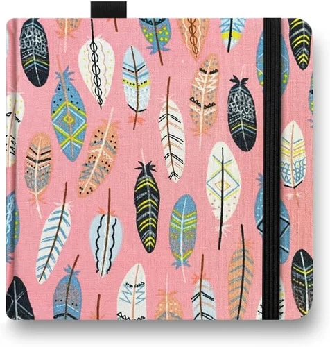 Vista 14 de E-WEICHEN 5x5 Cuadernos de acuarela de tela portátiles hechos a mano con tapa dura de tela cosida para viajes Papel para acuarela de 140LB/300gsm 20