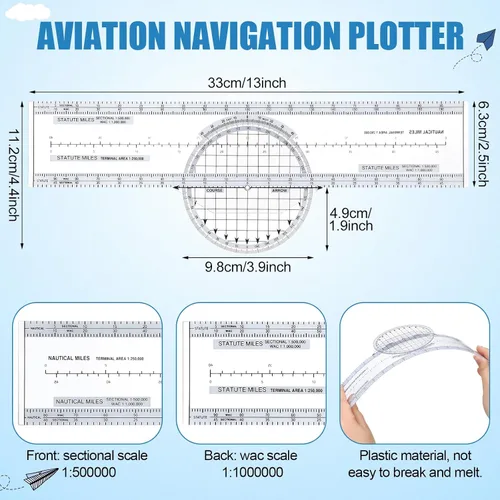 Vista 3 de Relaxweex Aviation Pilot Tool Kit E6b Flight Computer Calculator Kneeboard