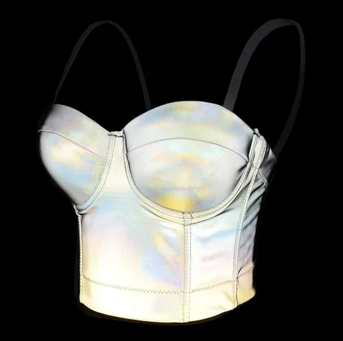 Vista 2 de ELLACCI Sujetador de corsé metálico reflectante para mujer Metálico