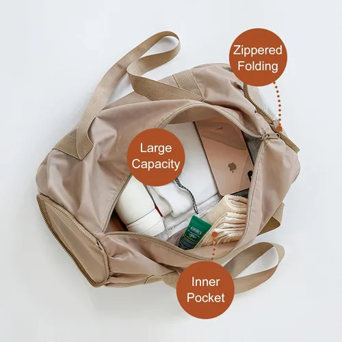 Vista 4 de Pequeña bolsa de gimnasio, bolsa deportiva impermeable para mujeres, mini bolsa de lona portátil para hombres, bolsa de entrenamiento plegable