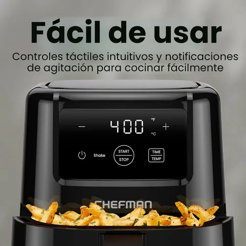 Vista 6 de CHEFMAN - Freidora de aire mini de 2 cuartos de galón – Freidora de aire compacta y ahorradora de espacio digital con canasta antiadherente y apta