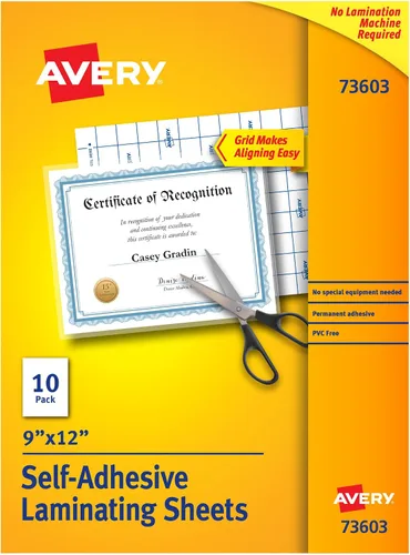 Vista 9 de Avery - Hojas de laminación autoadhesivas, 9 x 12 pulgadas, caja de 2 unidades, 73602).