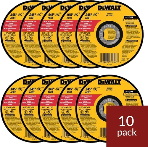 Vista 2 de DeWalt DW8062 - Rueda de corte fina para amoladora angular de metal de 4-1/2 x 045 x 7/8 pulgadas, paquete de 10