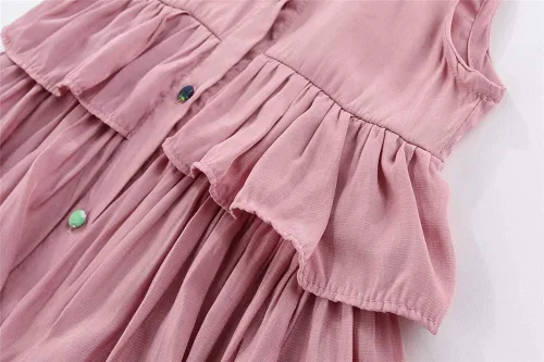 Vista 5 de Mud Kingdom Little Girls Sleeveless Dress Midi Length Ruffle Tiered Layered Summer