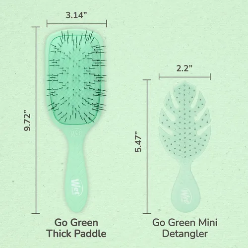Vista 8 de Wet Brush Go Green - Cepillo desenredante de pelo grueso, cerdas IntelliFlex ultrasuaves con AquaVent - Afloja suavemente los nudos mientras