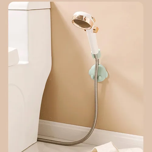 Vista 4 de Soporte para cabezal de ducha, soporte ajustable para cabezal de ducha con ventosa al vacío, soporte multifuncional para cabezal de ducha de mano