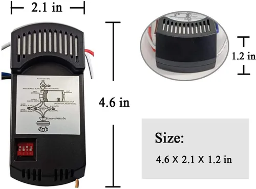 Vista 4 de Kit universal de control remoto para ventilador de techo, reemplazo de Harbor Breeze, Hunter, Hampton Bay, con receptor, 3 velocidades, atenuador